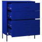 vidaXL Kommode Marineblau 80x35x101,5 cm Stahl vidaXL Kommode Marineblau 80x35x101,5 cm Stahl