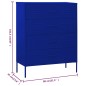 vidaXL Kommode Marineblau 80x35x101,5 cm Stahl vidaXL Kommode Marineblau 80x35x101,5 cm Stahl