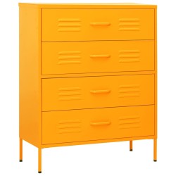 vidaXL Kommode Senfgelb 80x35x101,5 cm Stahl  