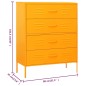 vidaXL Kommode Senfgelb 80x35x101,5 cm Stahl vidaXL Kommode Senfgelb 80x35x101,5 cm Stahl