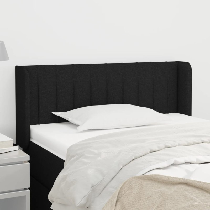 vidaXL Kopfteil mit Ohren Schwarz 103x16x78/88 cm Stoff vidaXL Kopfteil mit Ohren Schwarz 103x16x78/88 cm Stoff