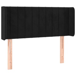 vidaXL Kopfteil mit Ohren Schwarz 93x16x78/88 cm Samt