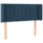 vidaXL Kopfteil mit Ohren Dunkelblau 93x16x78/88 cm Samt