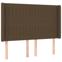 vidaXL Kopfteil mit Ohren Dunkelbraun 147x16x118/128 cm Stoff
