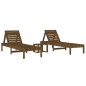vidaXL Sonnenliegen 2 Stk. mit Tisch Honigbraun Massivholz Kiefer vidaXL Sonnenliegen 2 Stk. mit Tisch Honigbraun Massivholz Kiefer