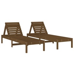 vidaXL Sonnenliegen 2 Stk. Honigbraun 199,5x60x74 cm Massivholz Kiefer