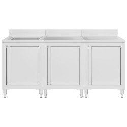 vidaXL Gastro-Spülenunterschrank 180x60x96 cm Edelstahl