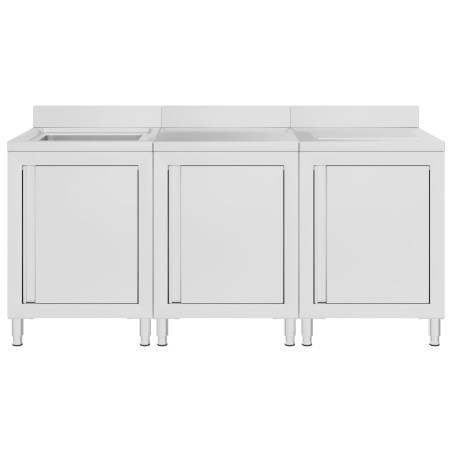 vidaXL Gastro-Spülenunterschrank 180x60x96 cm Edelstahl
