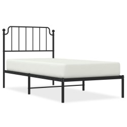 vidaXL Bettgestell mit Kopfteil Metall Schwarz 90x200 cm