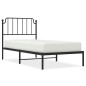 vidaXL Bettgestell mit Kopfteil Metall Schwarz 90x200 cm vidaXL Bettgestell mit Kopfteil Metall Schwarz 90x200 cm