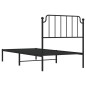 vidaXL Bettgestell mit Kopfteil Metall Schwarz 90x200 cm vidaXL Bettgestell mit Kopfteil Metall Schwarz 90x200 cm