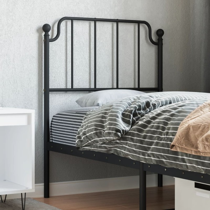 vidaXL Kopfteil Metall Schwarz 75 cm vidaXL Kopfteil Metall Schwarz 75 cm