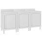 vidaXL Arbeitsschrank 180x60x96 cm Edelstahl vidaXL Arbeitsschrank 180x60x96 cm Edelstahl
