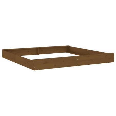 vidaXL Sandkasten mit Sitzen Honigbraun Quadratisch Massivholz Kiefer