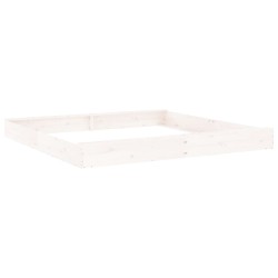 vidaXL Sandkasten mit Sitzen Weiß Quadratisch Massivholz Kiefer