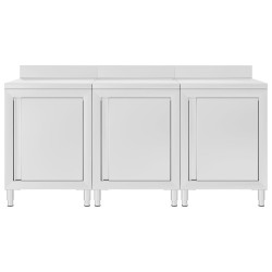 vidaXL Arbeitsschrank 180x60x96 cm Edelstahl 