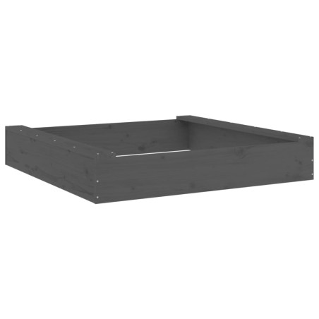 vidaXL Sandkasten mit Sitzen Grau Quadratisch Massivholz Kiefer