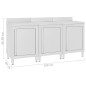 vidaXL Arbeitsschrank 180x60x96 cm Edelstahl vidaXL Arbeitsschrank 180x60x96 cm Edelstahl