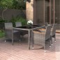 5-tlg. Garten-Essgruppe Poly Rattan und Hartglas Grau 5-tlg. Garten-Essgruppe Poly Rattan und Hartglas Grau