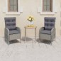 3-tlg. Bistro-Set Poly Rattan und Akazienholz Grau 3-tlg. Bistro-Set Poly Rattan und Akazienholz Grau