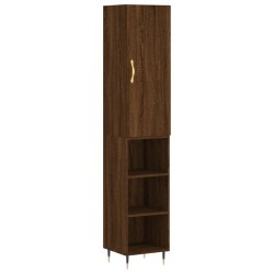 Highboard Braun Eichen-Optik 34,5x34x180 cm Holzwerkstoff