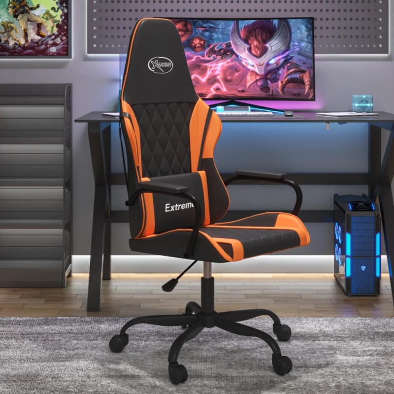 vidaXL Gaming-Stuhl mit Massagefunktion Schwarz und Orange Kunstleder vidaXL Gaming-Stuhl mit Massagefunktion Schwarz und Orange Kunstleder