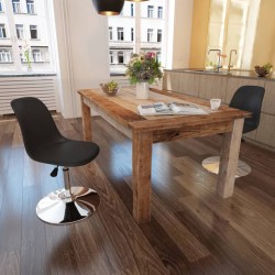 vidaXL Esszimmerstühle 2 Stk. Drehbar Schwarz Kunstleder