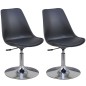 vidaXL Esszimmerstühle 2 Stk. Drehbar Schwarz Kunstleder vidaXL Esszimmerstühle 2 Stk. Drehbar Schwarz Kunstleder