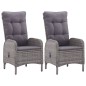 3-tlg. Bistro-Set Poly Rattan und Akazienholz Grau 3-tlg. Bistro-Set Poly Rattan und Akazienholz Grau