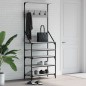 vidaXL Kleiderständer mit Schuhablage Grau Sonoma 70x34x184 cm vidaXL Kleiderständer mit Schuhablage Grau Sonoma 70x34x184 cm
