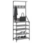 vidaXL Kleiderständer mit Schuhablage Grau Sonoma 70x34x184 cm vidaXL Kleiderständer mit Schuhablage Grau Sonoma 70x34x184 cm