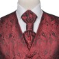 Hochzeitswesten-Set Herren Paisley Größe 54 Burgunderrot Hochzeitswesten-Set Herren Paisley Größe 54 Burgunderrot