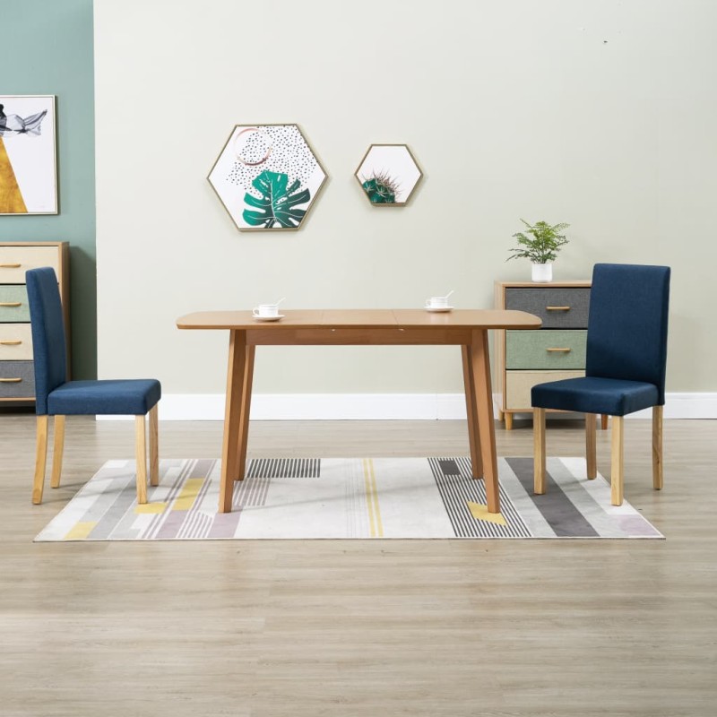 vidaXL Esszimmerstühle 2 Stk. Blau Stoff vidaXL Esszimmerstühle 2 Stk. Blau Stoff