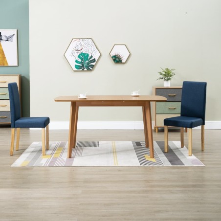 vidaXL Esszimmerstühle 2 Stk. Blau Stoff