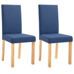 vidaXL Esszimmerstühle 2 Stk. Blau Stoff