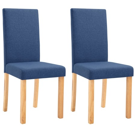 vidaXL Esszimmerstühle 2 Stk. Blau Stoff