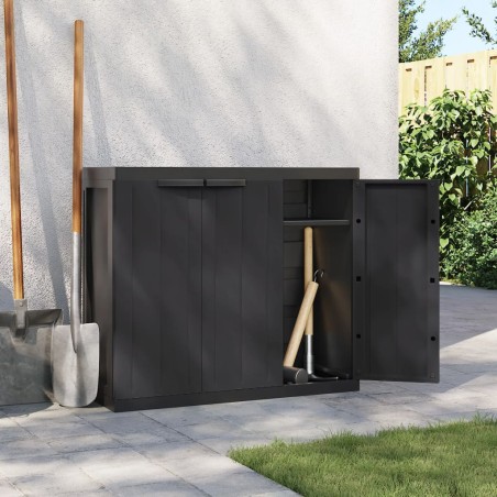 vidaXL Gartenschrank Schwarz 97x37x85 cm PP