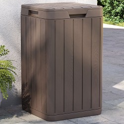 vidaXL Outdoor-Mülltonne Braun 38x38x65 cm PP