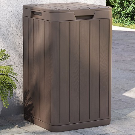 vidaXL Outdoor-Mülltonne Braun 38x38x65 cm PP