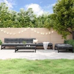 vidaXL 5-tlg. Garten-Lounge-Set Schwarz Massivholz Kiefer