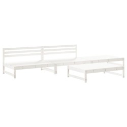 vidaXL 4-tlg. Garten-Lounge-Set Weiß Massivholz Kiefer