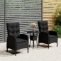 vidaXL 3-tlg. Garten-Bistro-Set Poly Rattan Schwarz vidaXL 3-tlg. Garten-Bistro-Set Poly Rattan Schwarz