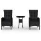 vidaXL 3-tlg. Garten-Bistro-Set Poly Rattan Schwarz vidaXL 3-tlg. Garten-Bistro-Set Poly Rattan Schwarz