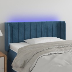 vidaXL LED Kopfteil Dunkelblau 93x16x78/88 cm Samt
