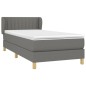 vidaXL Boxspringbett mit Matratze Dunkelgrau 90x200 cm Stoff vidaXL Boxspringbett mit Matratze Dunkelgrau 90x200 cm Stoff
