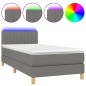 vidaXL Boxspringbett mit Matratze & LED Dunkelgrau 80x200 cm Stoff vidaXL Boxspringbett mit Matratze & LED Dunkelgrau 80x200 cm Stoff