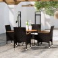 5-tlg. Garten-Essgruppe Poly Rattan Schwarz 5-tlg. Garten-Essgruppe Poly Rattan Schwarz