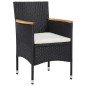 5-tlg. Garten-Essgruppe Poly Rattan Schwarz 5-tlg. Garten-Essgruppe Poly Rattan Schwarz
