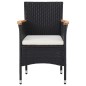 5-tlg. Garten-Essgruppe Poly Rattan Schwarz 5-tlg. Garten-Essgruppe Poly Rattan Schwarz
