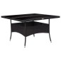 9-tlg. Garten-Essgruppe Poly Rattan und Glas Schwarz 9-tlg. Garten-Essgruppe Poly Rattan und Glas Schwarz